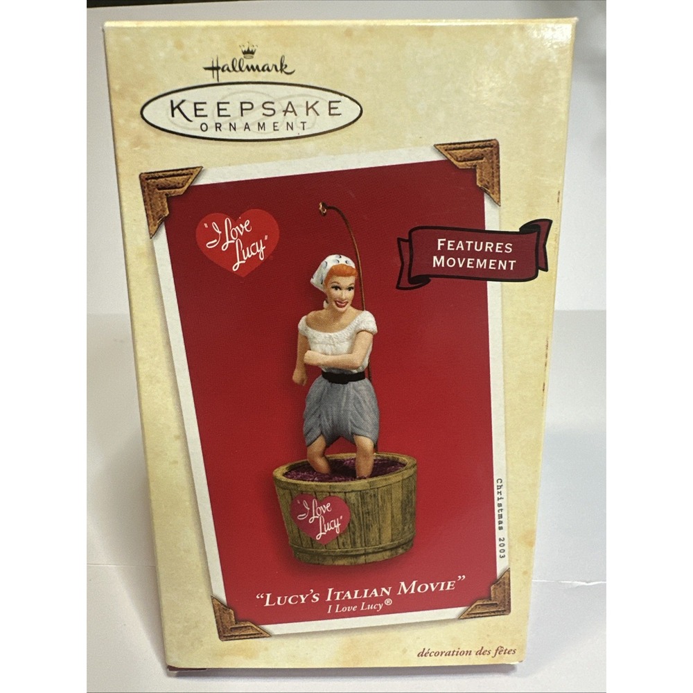 Vtg Hallmark I Love Lucy Italian Movie Stomping Grapes Christmas Ornament 2003